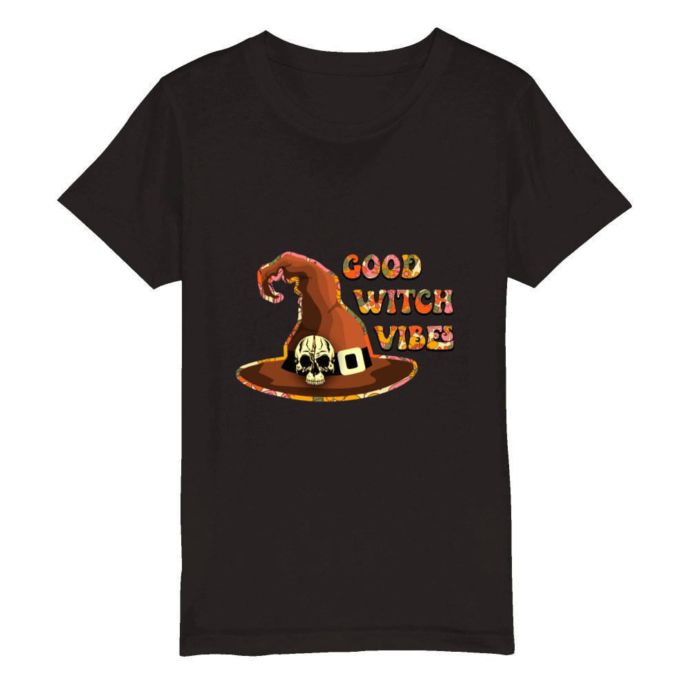Good Witch Vibes Halloween Shirt Organic Kids Crewneck T-shirt