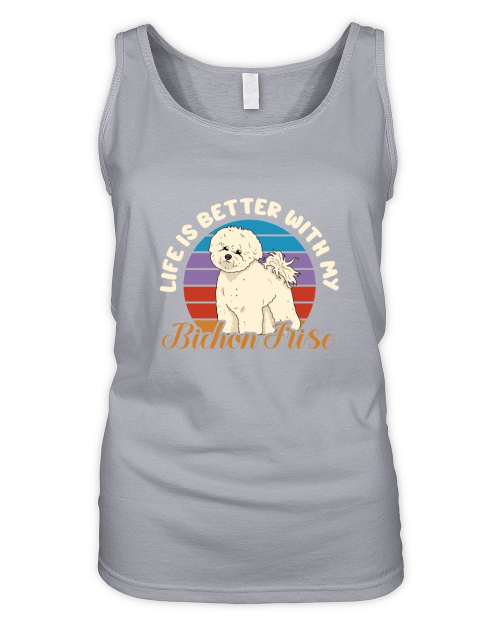 Life Is Better With My Bichon Frise Retro Vintage Organic Women's Tank Top