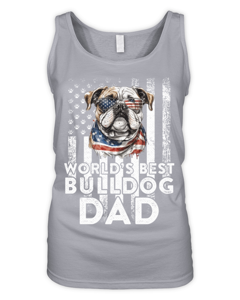 Vintage Usa Flag World s Best English Bulldog Dad Organic Women's Tank Top
