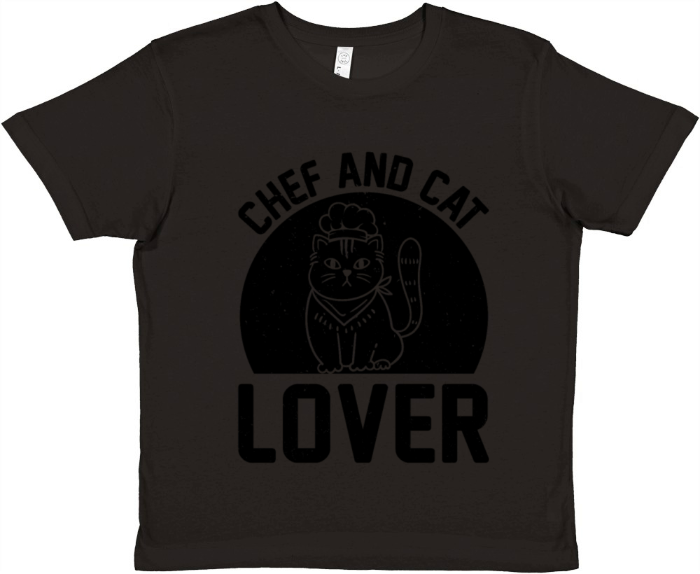 Chef And Cat Lover Chef Cook Food Cooking And Cat Premium Kids Crewneck T-shirt