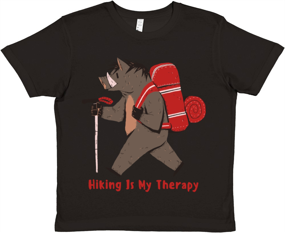 Hiking Is My Therapy Premium Kids Crewneck T-shirt