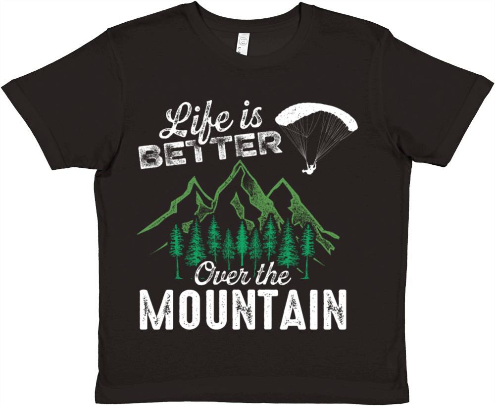 Paragliding Pilot Over Mountains Premium Kids Crewneck T-shirt