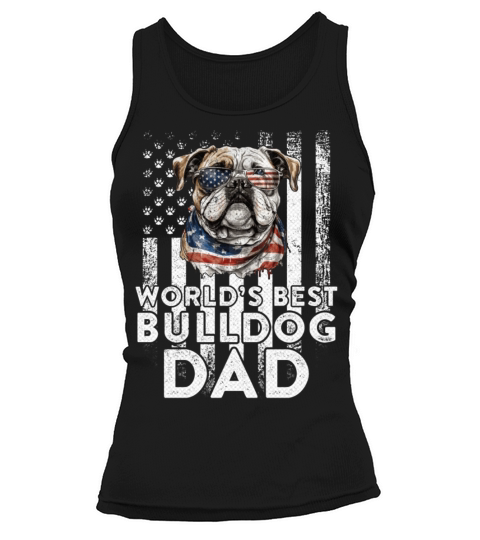 Vintage Usa Flag World s Best English Bulldog Dad Tank top Woman