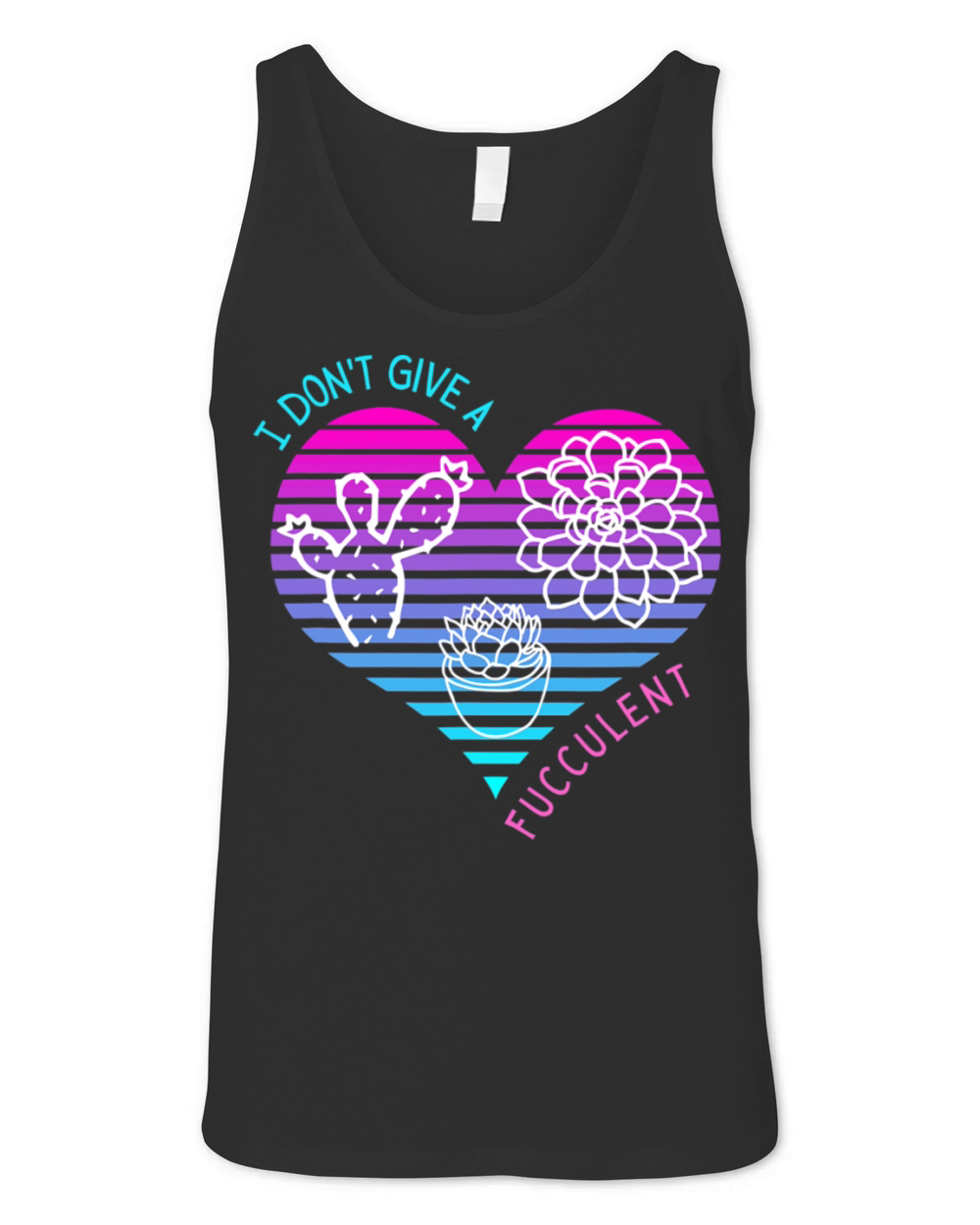 Retro Vaporwave Aesthetic Succulent Cactus Fucc Unisex Jersey Tank