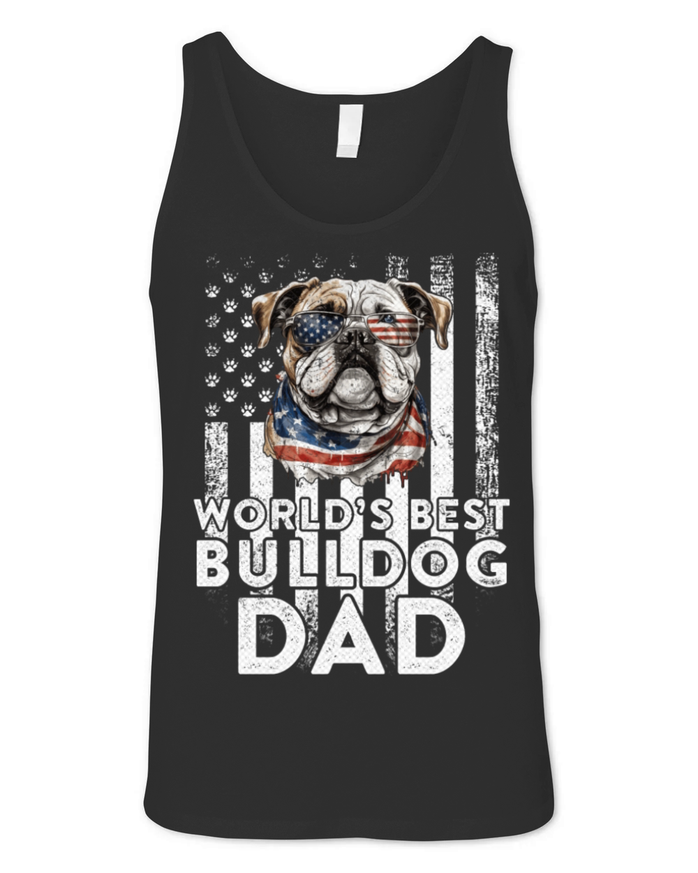 Vintage Usa Flag World s Best English Bulldog Dad Unisex Jersey Tank
