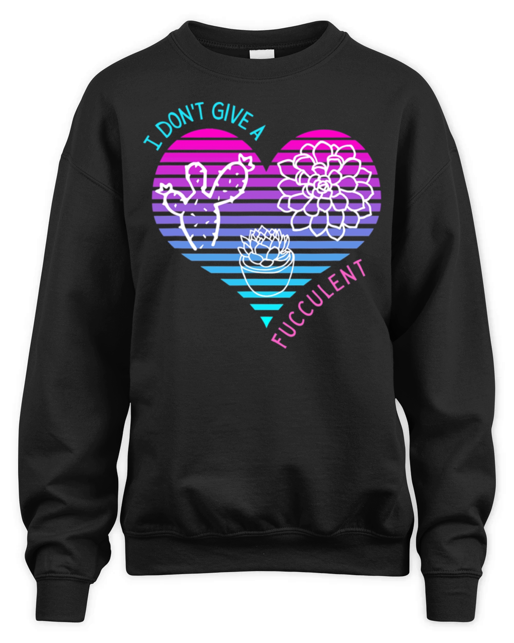 Retro Vaporwave Aesthetic Succulent Cactus Fucc Unisex Premium Crewneck Sweatshirt