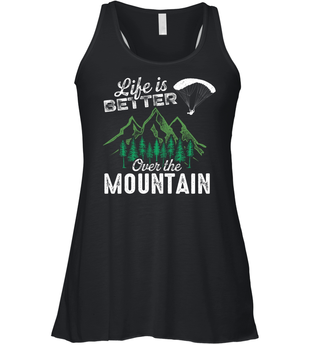 Paragliding Pilot Over Mountains Women's Flowy Tank Top