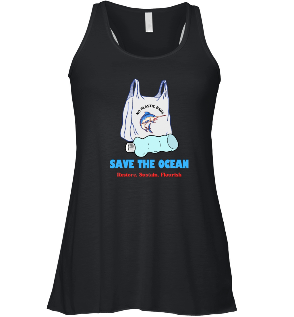 Save the Ocean No plastic bags Women's Flowy Tank Top
