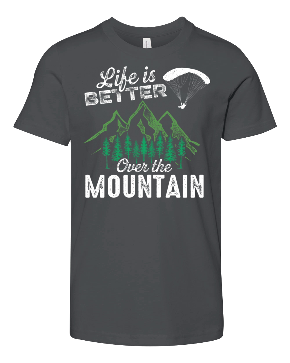 Paragliding Pilot Over Mountains Youth Unisex Jersey Tee
