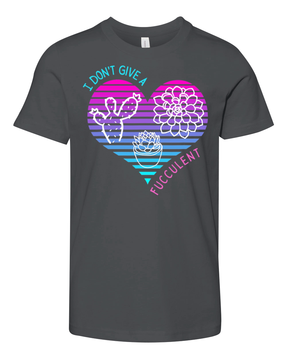 Retro Vaporwave Aesthetic Succulent Cactus Fucc Youth Unisex Jersey Tee