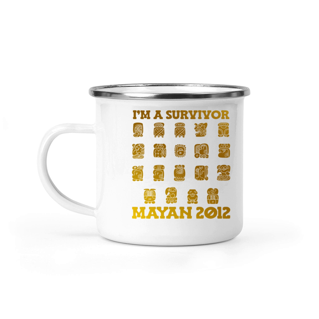 Im A Survivor Mayan Calendar Nostalgia Throwback Camping Mug