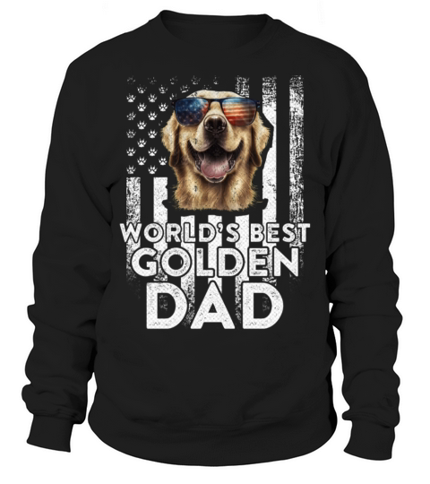 Vintage Usa Flag World s Best Golden Retriever Dog Sweatshirt Unisex