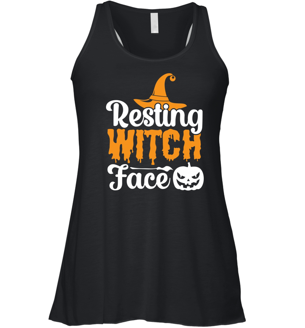Resting Witch Face Funny Witchy Halloween Costume Women's Flowy Tank Top