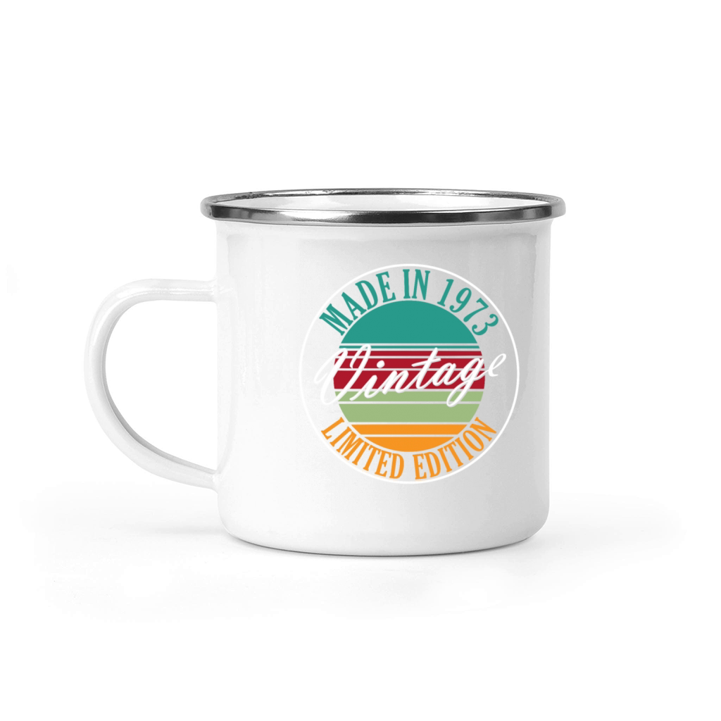 Made in 1973 vintage retro birthday Camping Mug