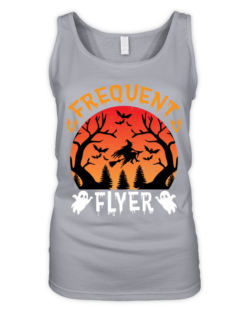 Frequent Flyer Witch Broom Girl Lady Halloween Organic Women's Tank Top