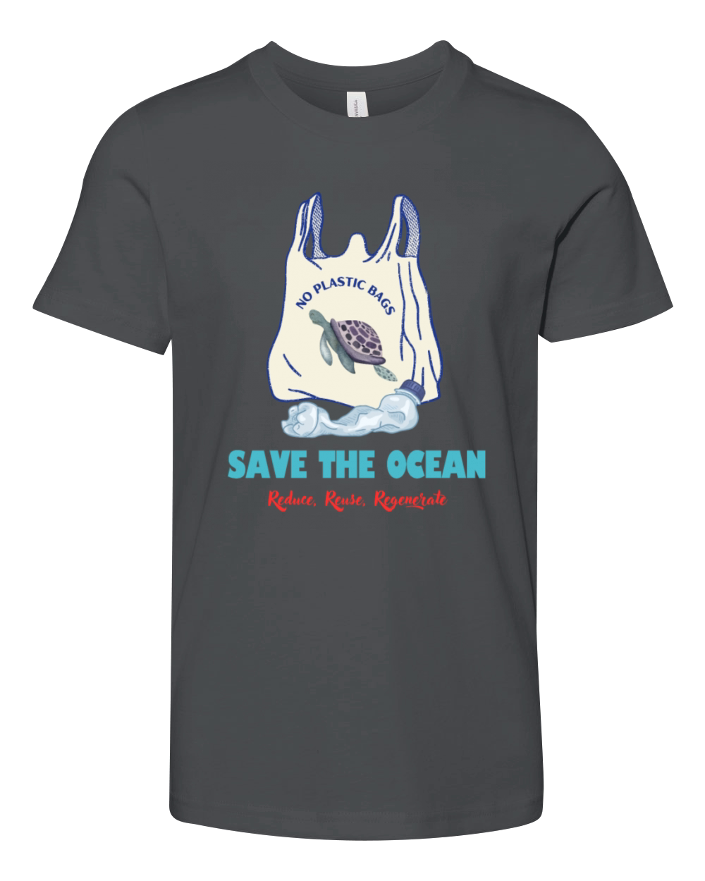 Save the Ocean No plastic bags Youth Unisex Jersey Tee