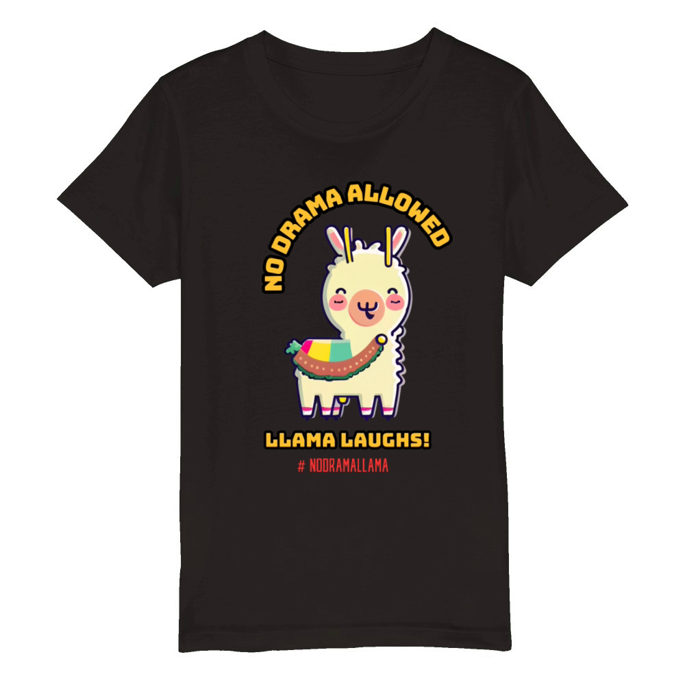 No drama allowed for this llama Organic Kids Crewneck T-shirt