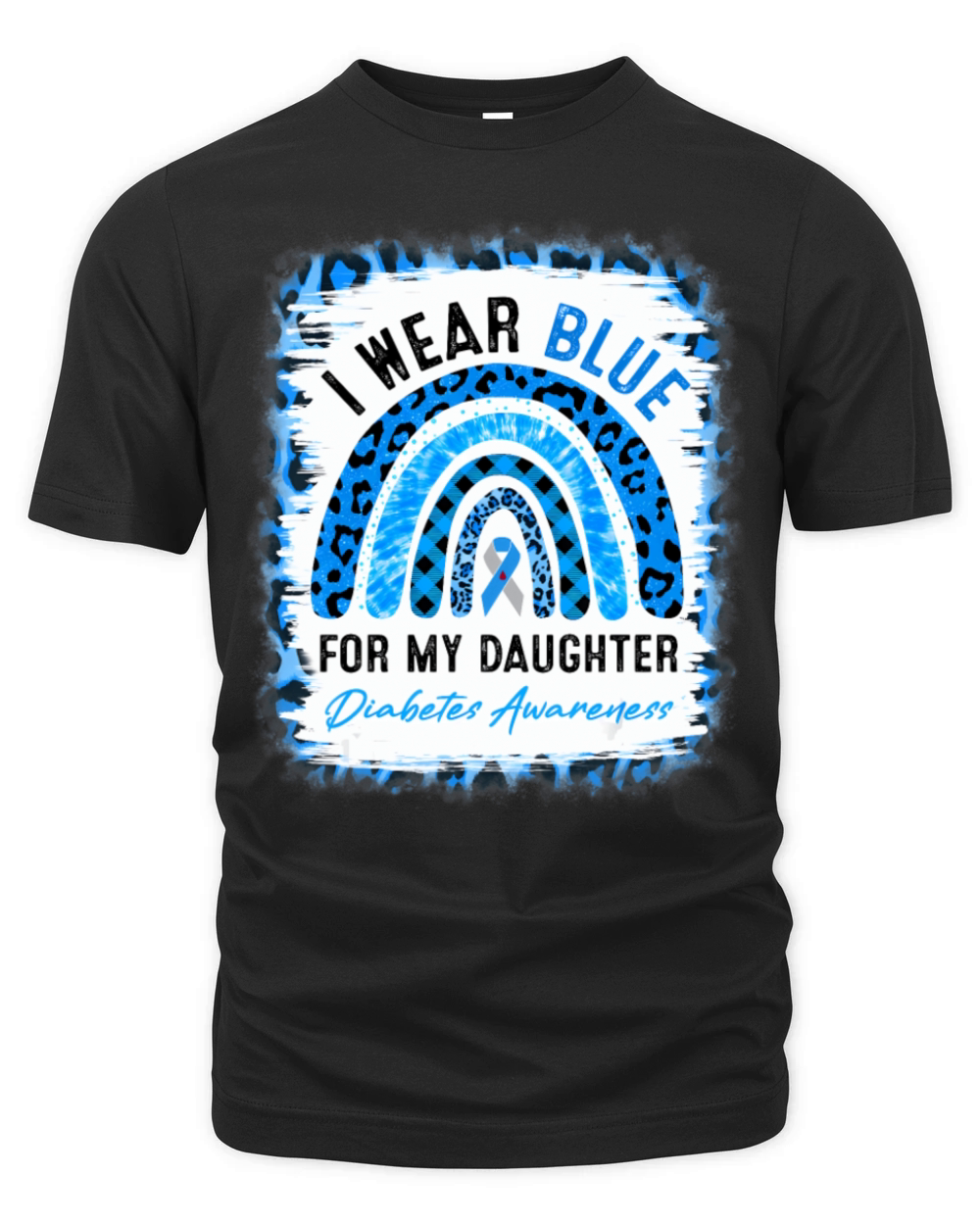 I Wear Blue Ribbon For My Daughter T1D Diabetes Aw Organic Unisex T-shirt