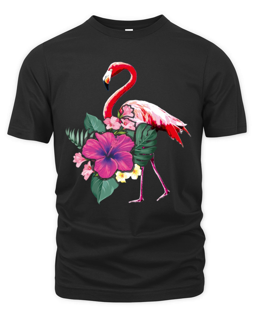 Tropical Flamingo Palm Tree Surf Hello Summer Organic Unisex T-shirt