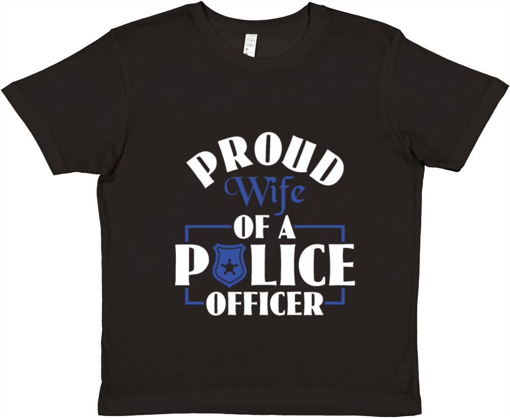Proud Wife of a Police Officer - Girlfriend Wife Premium Kids Crewneck T-shirt