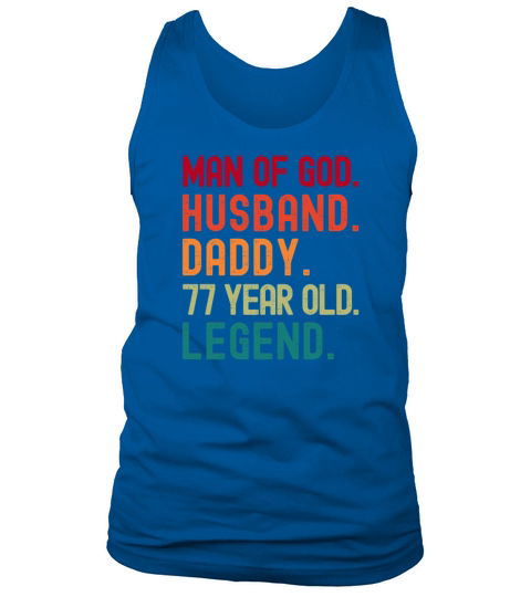 Man of God Husband Dad Vintage 77th Birthday Tank Top Unisex