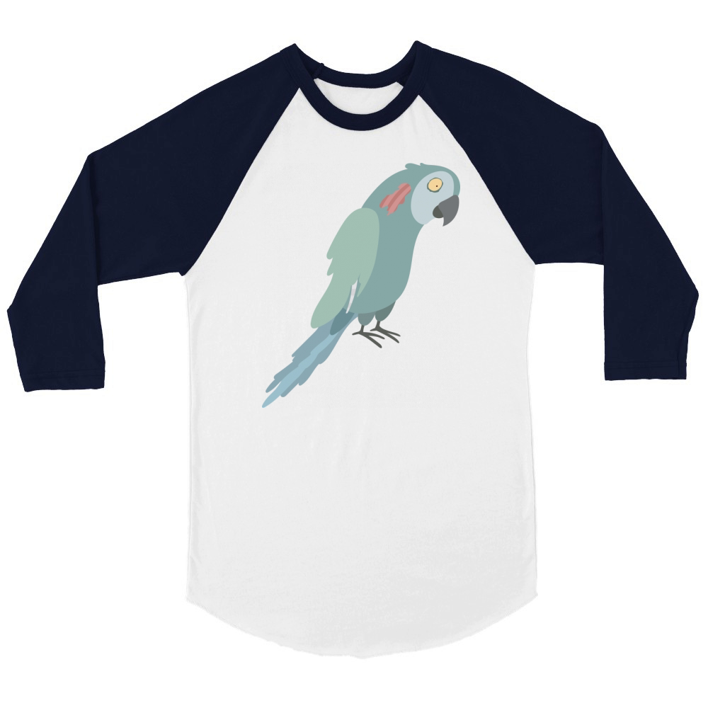Zombie Parrot Skull Halloween Funny Cute Costume Gift Unisex ¾ sleeve Raglan T-shirt