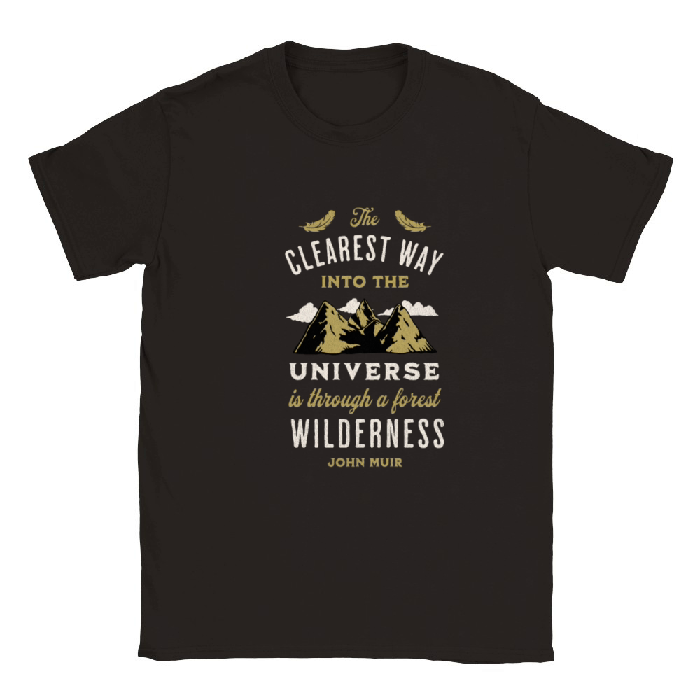 Forest Wilderness Outdoor Inspirational Quote Classic Kids Crewneck T-shirt