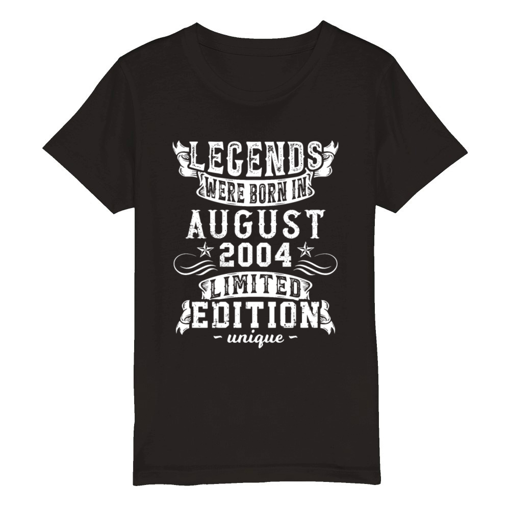 Birthday August 2004 Year Limited Edition Vintage Organic Kids Crewneck T-shirt