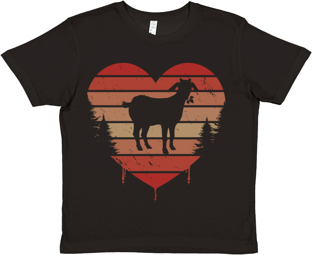 Cute Red Vintage Heart Nigerian Dwarfs Valentine Premium Kids Crewneck T-shirt