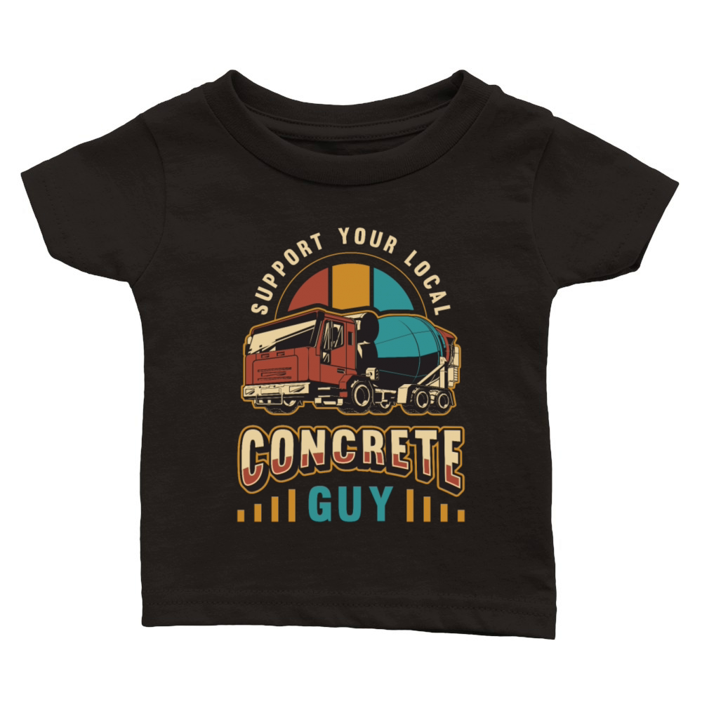 Concrete Finisher Support Your Local Retro Mason Classic Baby Crewneck T-shirt