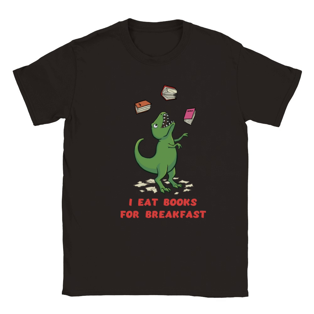 T Rex Book Lover Dinosaur Classic Kids Crewneck T-shirt