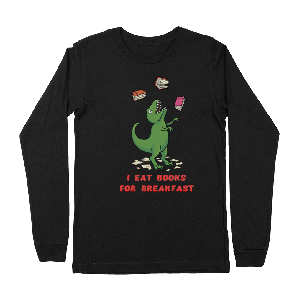 T Rex Book Lover Dinosaur Premium Long Sleeve