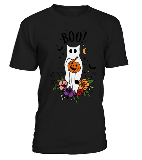 Halloween Cat Ghost T-Shirt Unisex