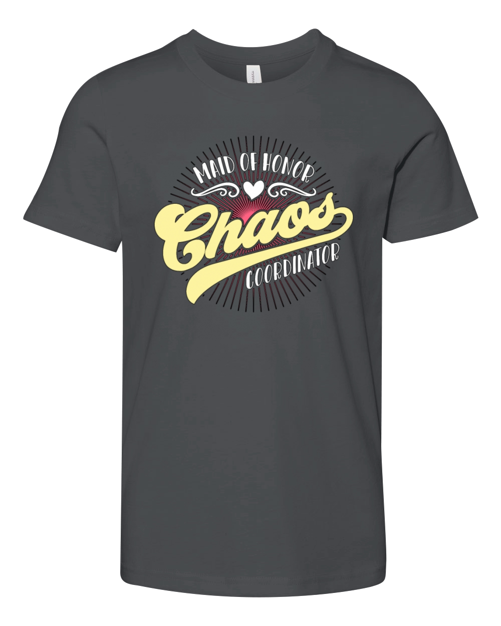 Maid Of Honor Chaos Coordinator Bachelorette Party Youth Unisex Jersey Tee
