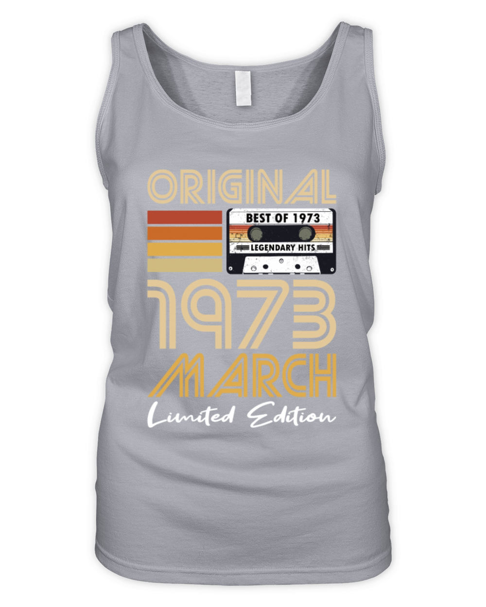 50th birthday march 1973 original 1973 Organic Women's Tank Top