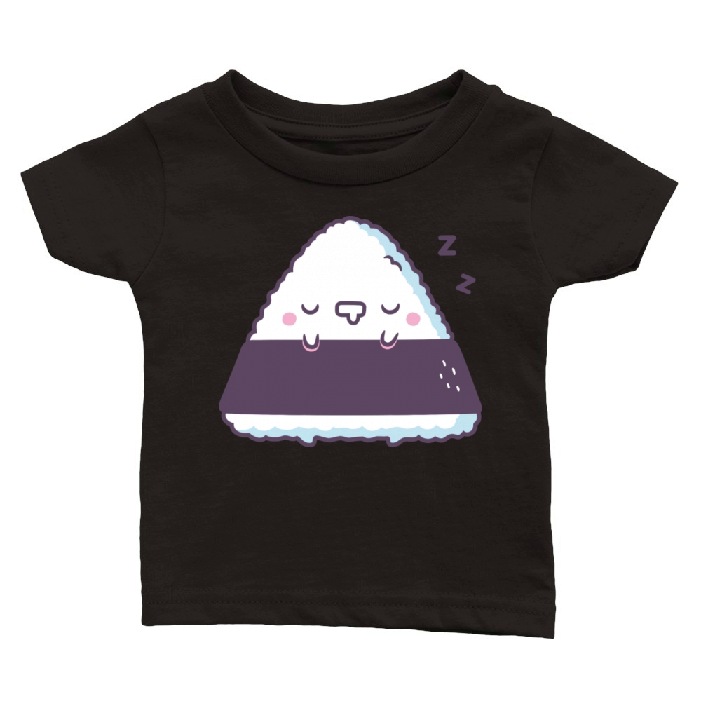 Cute Sleeping Onigiri Japanese Rice Ball Classic Baby Crewneck T-shirt