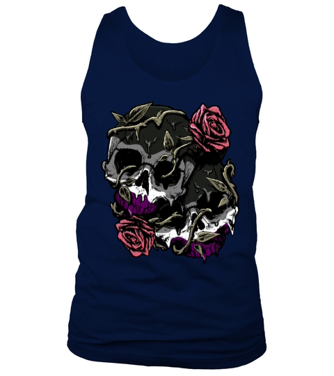 Asexual Pride Ace Flag Skull Roses Subtle LGBTQ Tank Top Unisex