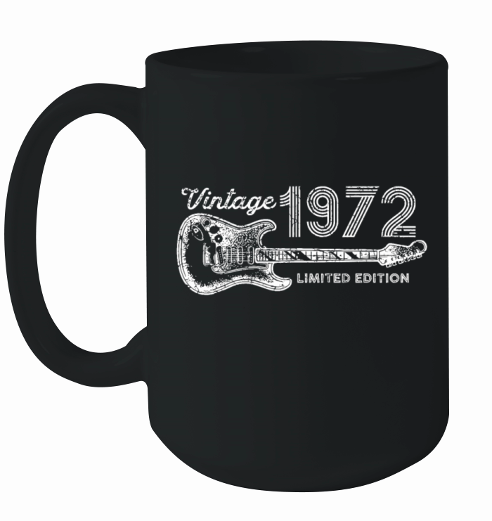 Guitar Lover 50 Year Old Gifts Vintage 1972 Limite Ceramic Mug