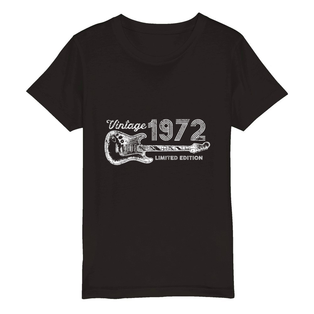 Guitar Lover 50 Year Old Gifts Vintage 1972 Limite Organic Kids Crewneck T-shirt