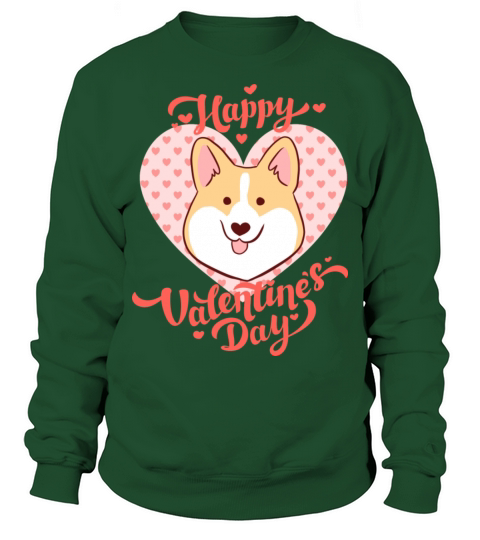 Happy Valentines Day Cute Corgi Dog Sweatshirt Unisex