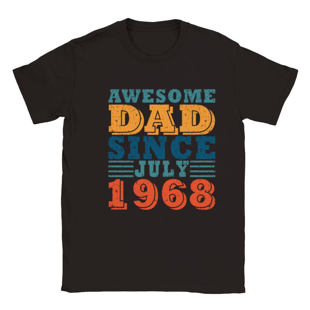 Father July 1968 vintage birthday dad saying 55 Classic Kids Crewneck T-shirt