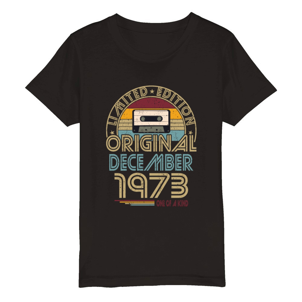 50th birthday december 1973 original 1973 Organic Kids Crewneck T-shirt