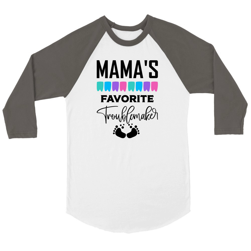 Mamas favorite troublemarker Unisex ¾ sleeve Raglan T-shirt