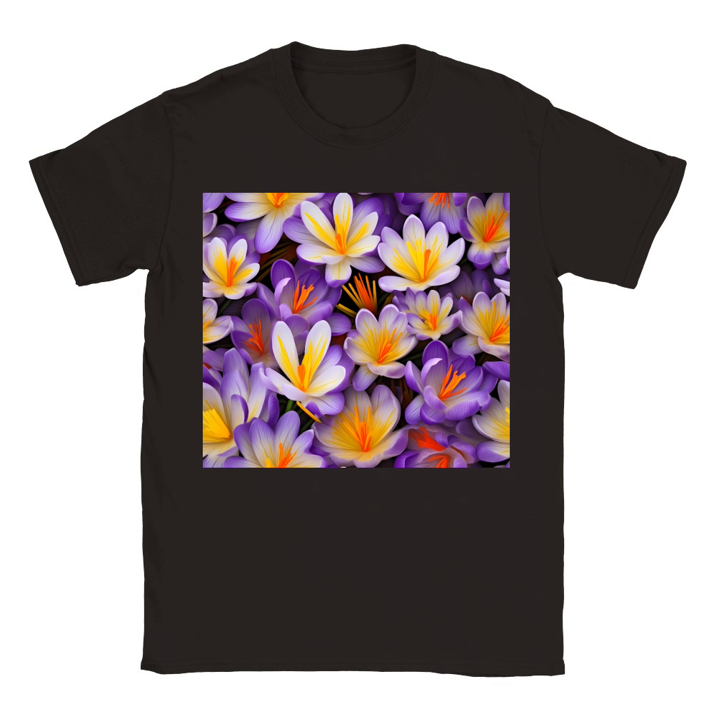 3D Crocuses Tumbler Wrap Classic Kids Crewneck T-shirt
