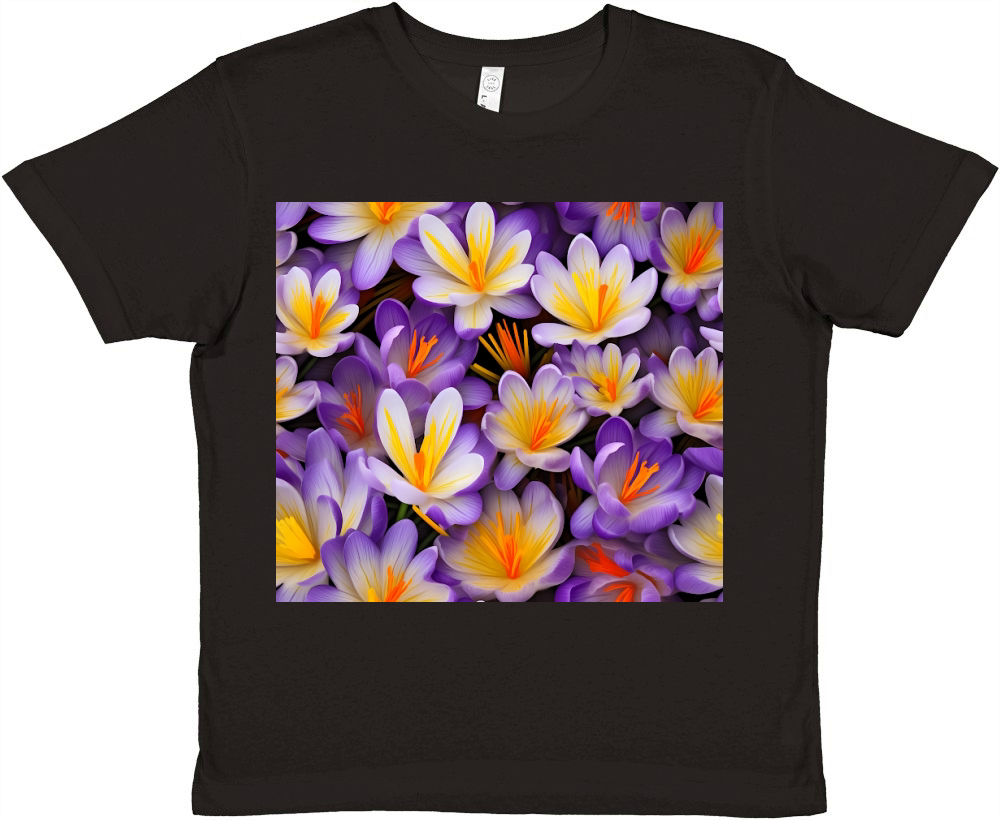 3D Crocuses Tumbler Wrap Premium Kids Crewneck T-shirt