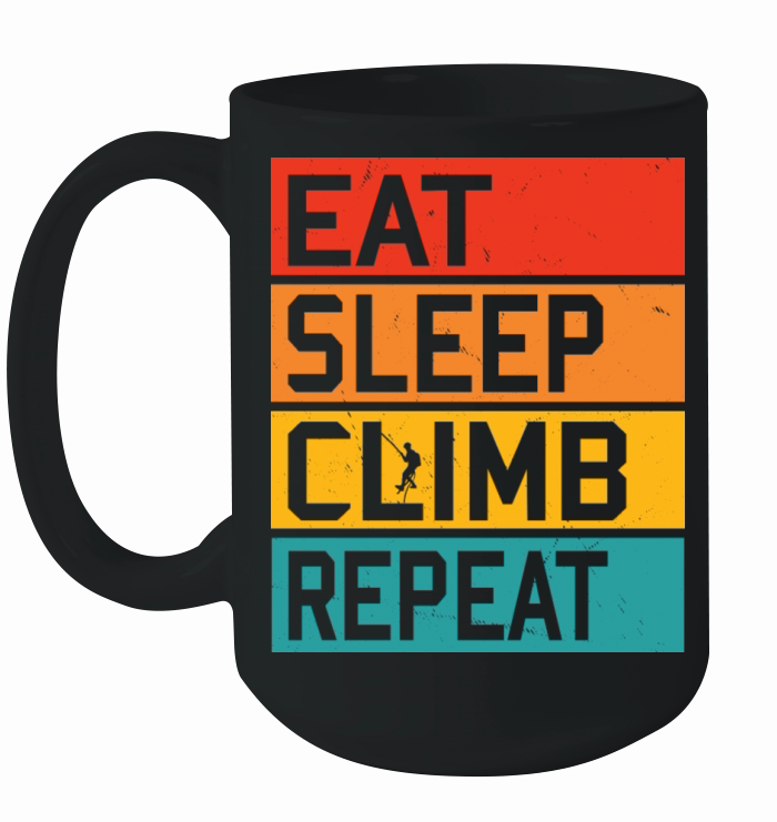 Eat Sleep Climb Repeat Sports Climber Gift Ceramic Mug