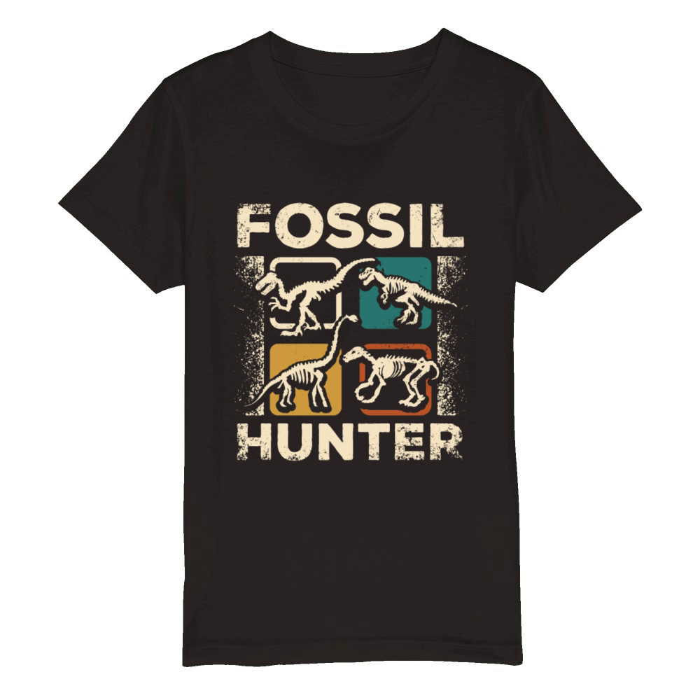 Dinosaur Fossil Hunter Digger for Paleontologist Organic Kids Crewneck T-shirt