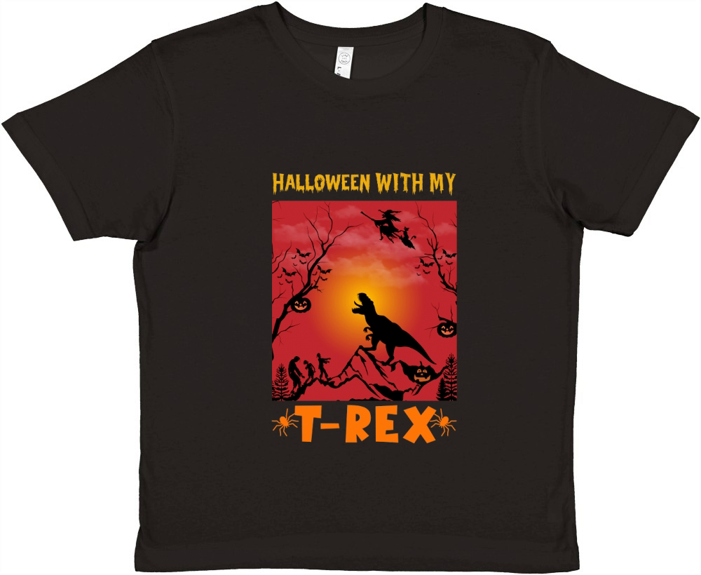 Halloween with my T Rex Premium Kids Crewneck T-shirt