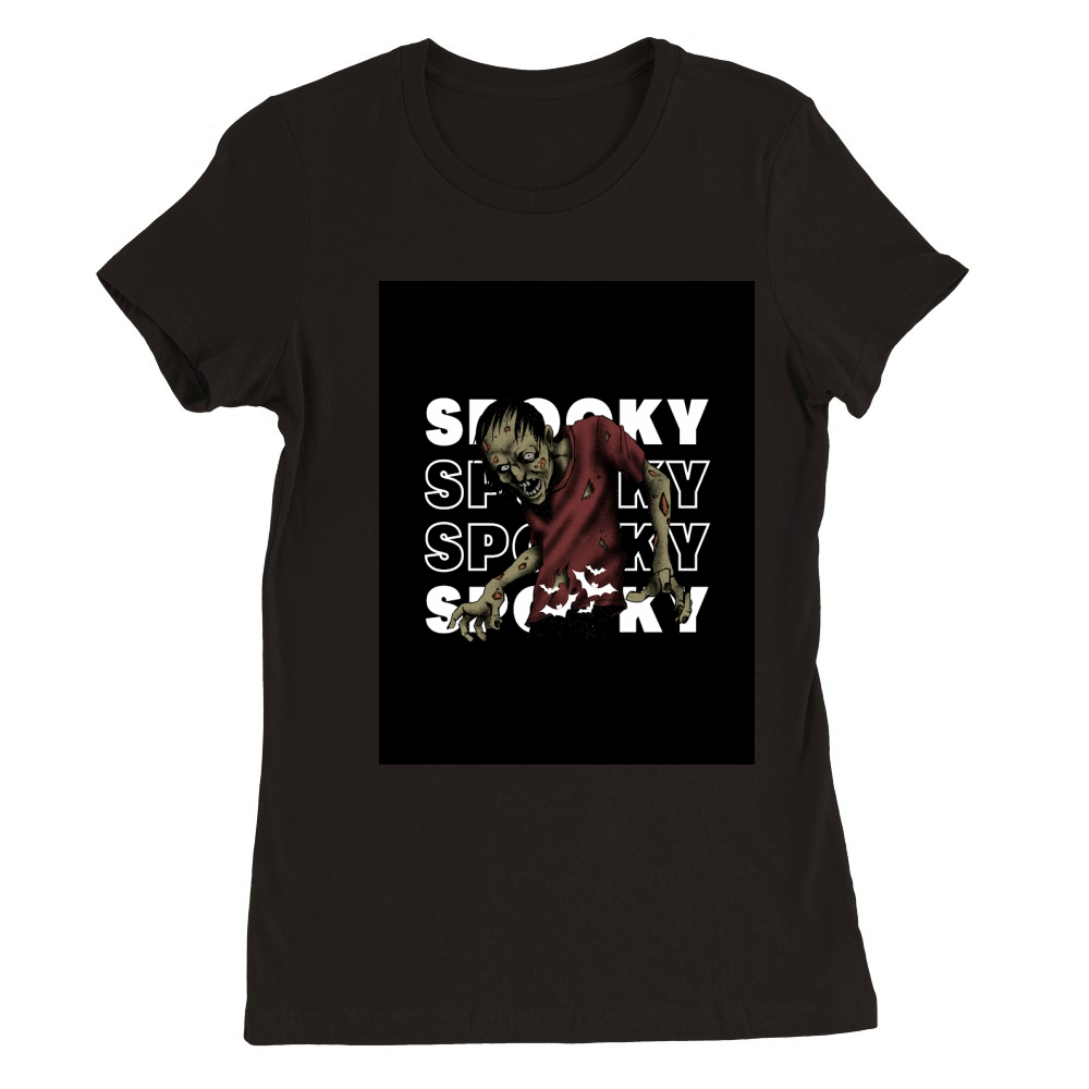 White & Black Simple Spoky Premium Womens Crewneck T-shirt