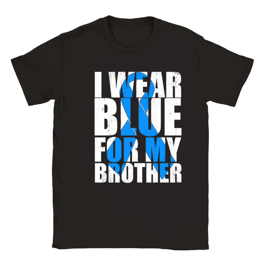 Ribbon Autism I Wear Blue For My Brother Autism Aw Classic Kids Crewneck T-shirt